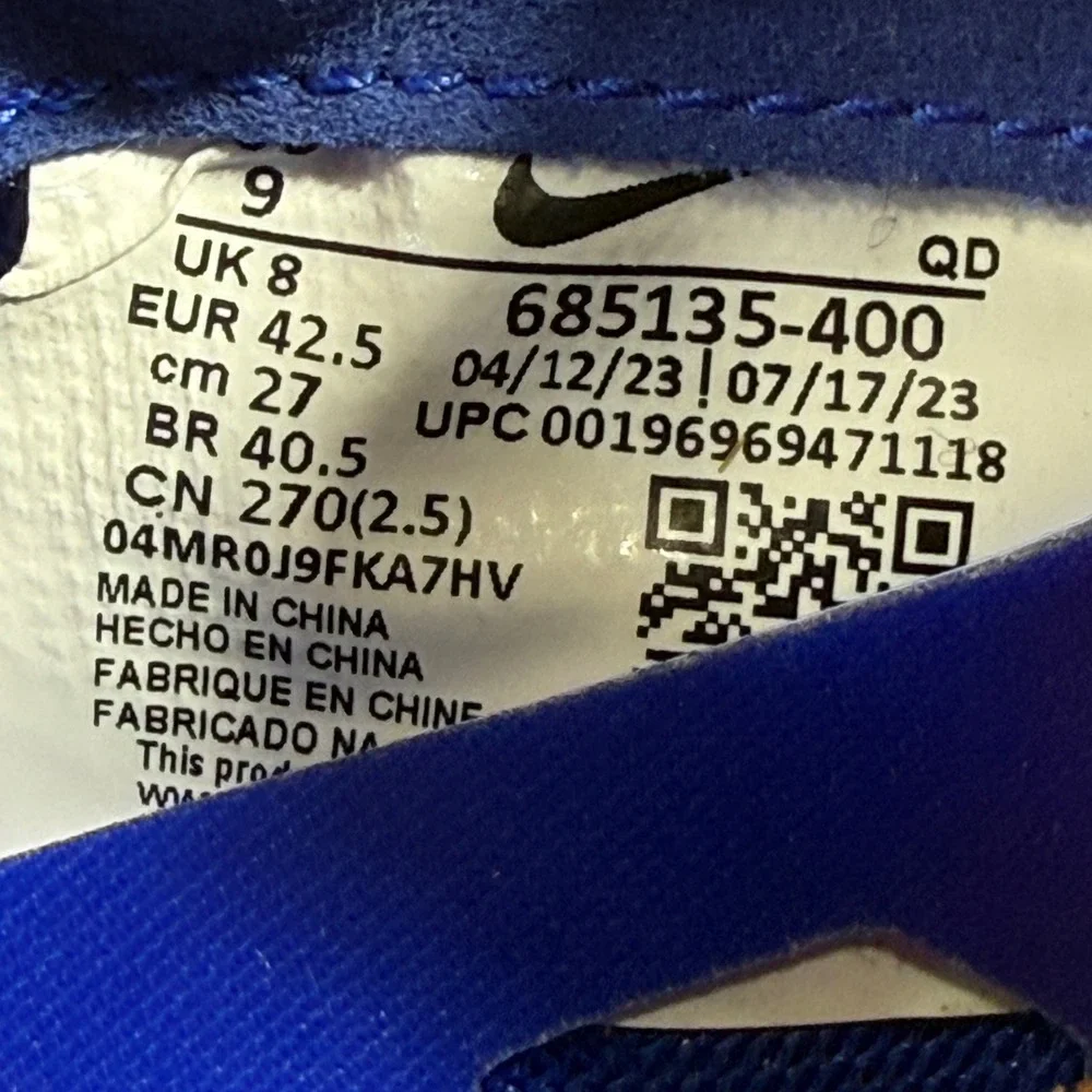 Nike Zoom SD 4 Shot Put Discus Throwing Shoes Mens 9 Blue Track Field 685135-400